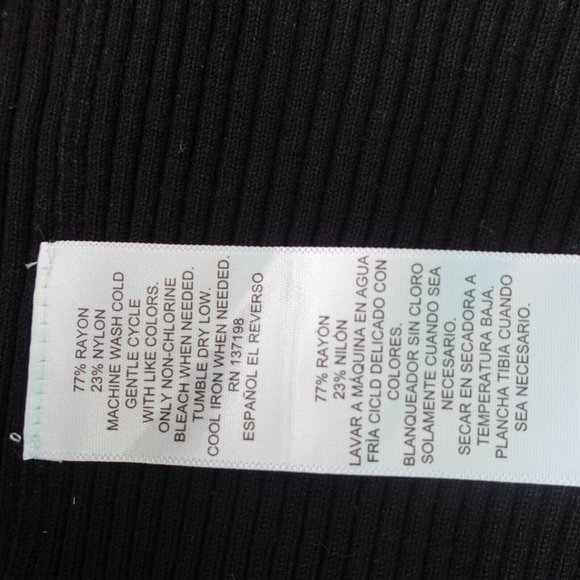 Black Sweater Women 3X Plus Black Knit Cardigan Ribbed Open Front Tie Casual L/S - Picture 7 of 8